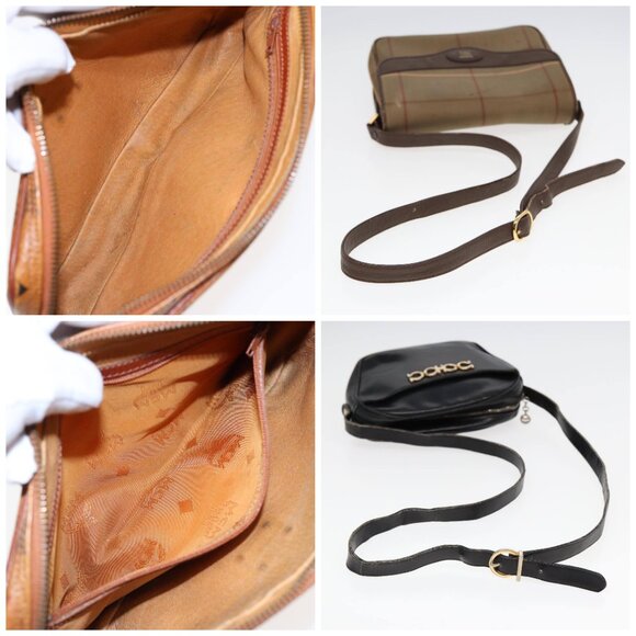 Ferragamo MCM Burberrys Shoulder Bag PVC Leather 4Set Brown Black - Picture 14 of 15